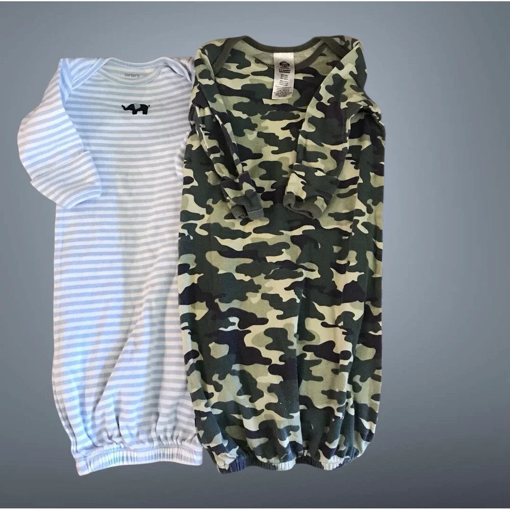 Baby Boy Preemie Newborn 0-3  Months Carter's Pajamas Onesies Lot‎ Bundle & More